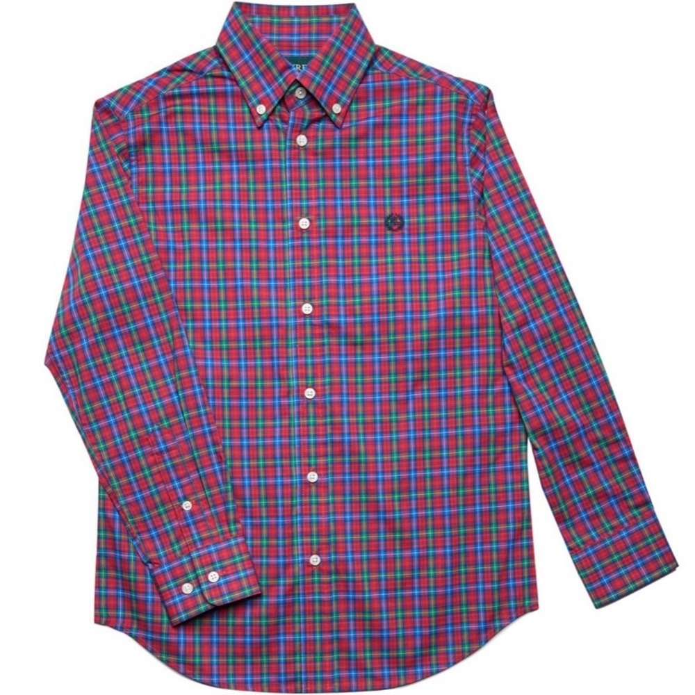 Ralph Lauren Red & Green Plaid Dress Shirt Size L